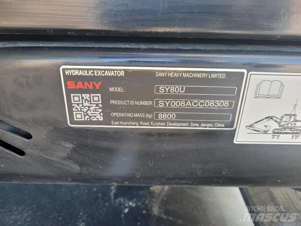 Sany SY80U Koparki gąsienicowe