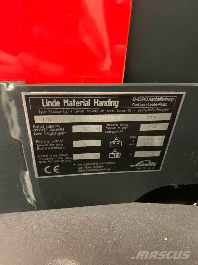 Linde MT15 Wózki widłowe unoszące z dyszlem
