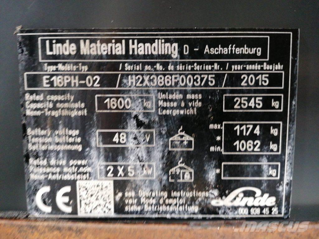 Linde E16PH-02 Wózki elektryczne