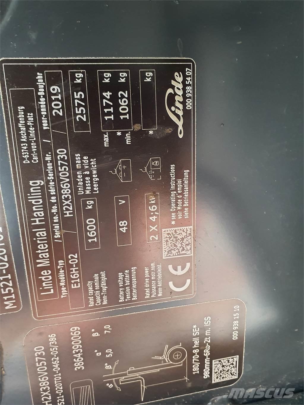 Linde E16 Wózki elektryczne