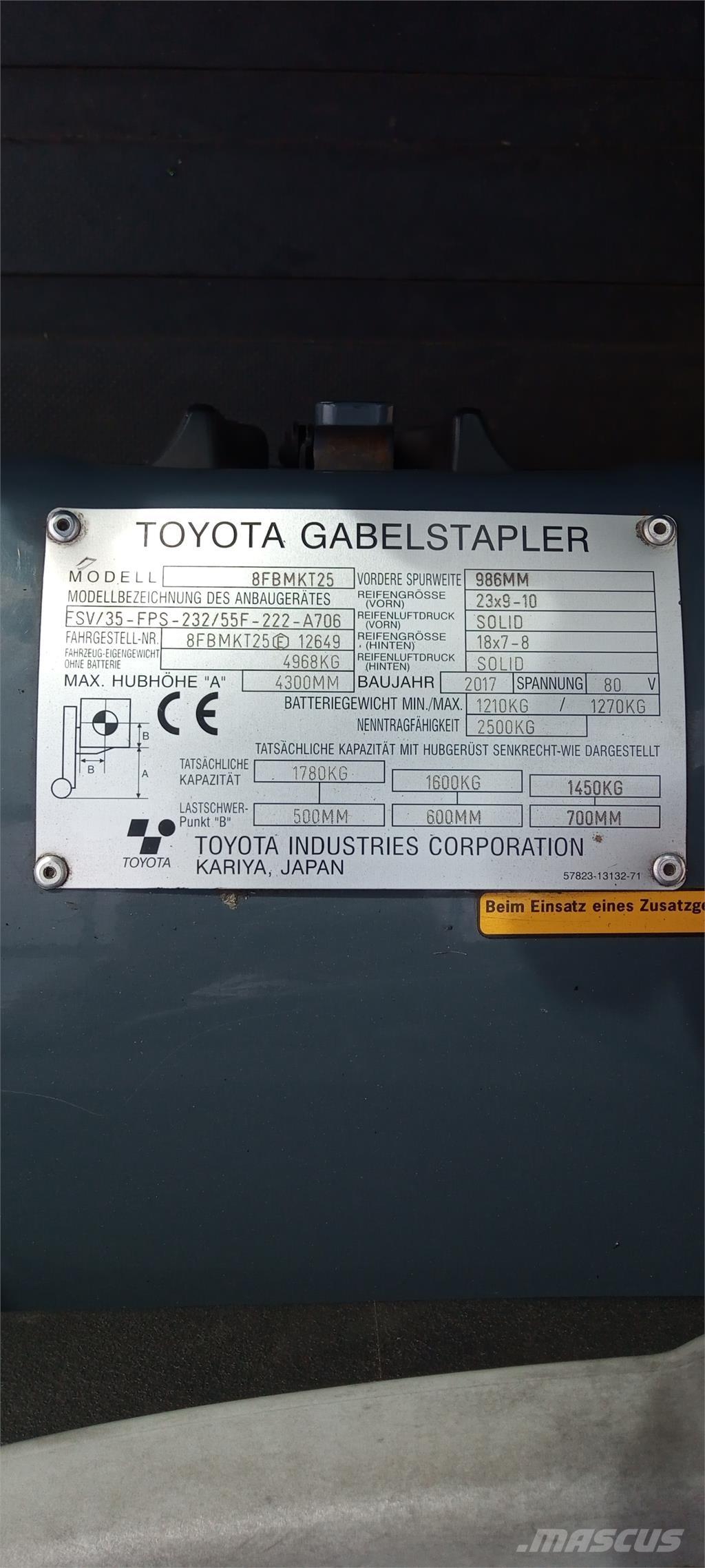 Toyota 8FBMKT25 Wózki elektryczne