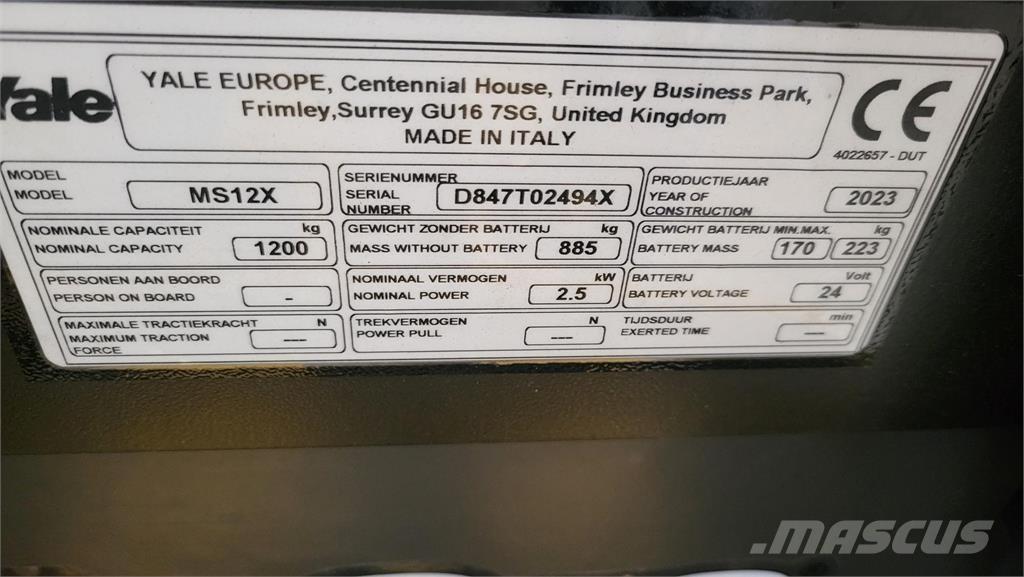 Yale MS12X Samojezdne maszyny do załadunku