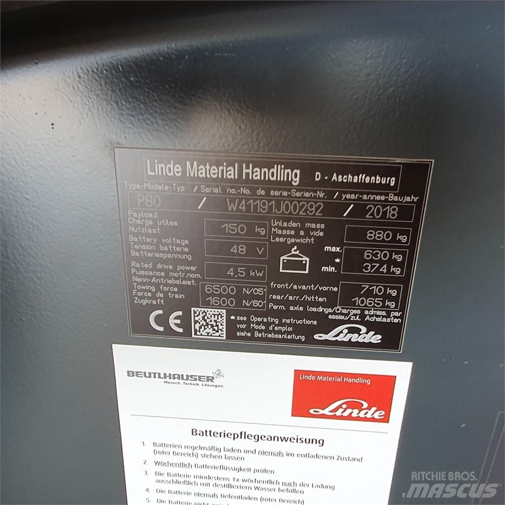 Linde P80 Wózki widłowe samochodowe ciągnące