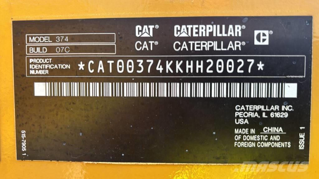 CAT 374 Koparki gąsienicowe