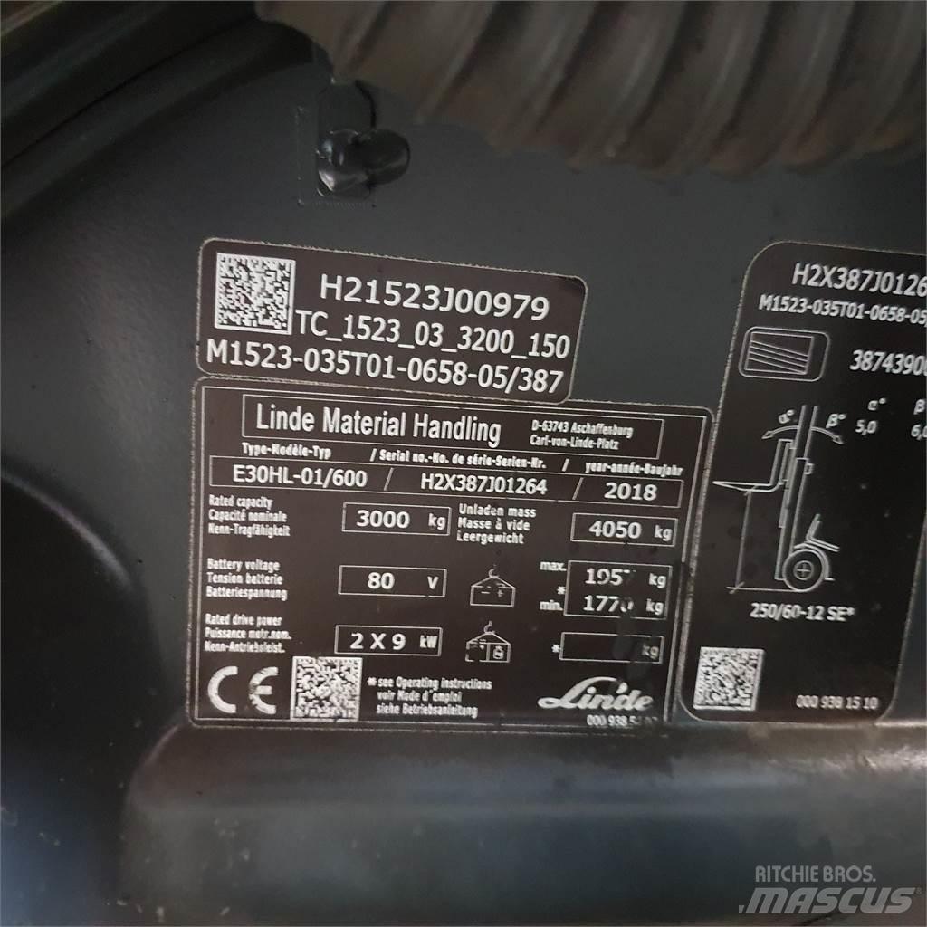 Linde E30/600HL Wózki elektryczne