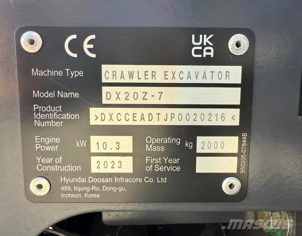 Doosan DX 20 Z-7 Minikoparki