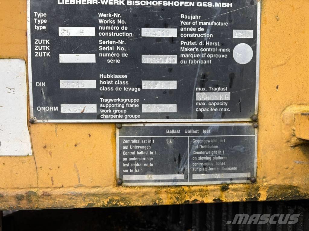 Liebherr 35 K Żurawie wieżowe