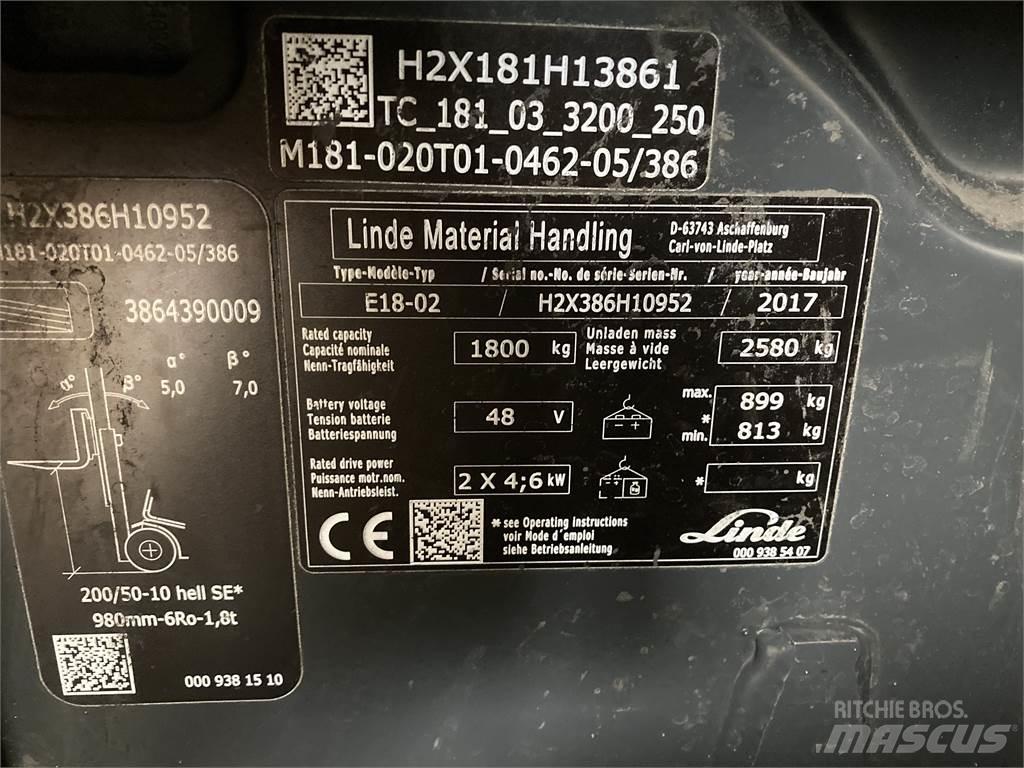 Linde E18 Wózki elektryczne