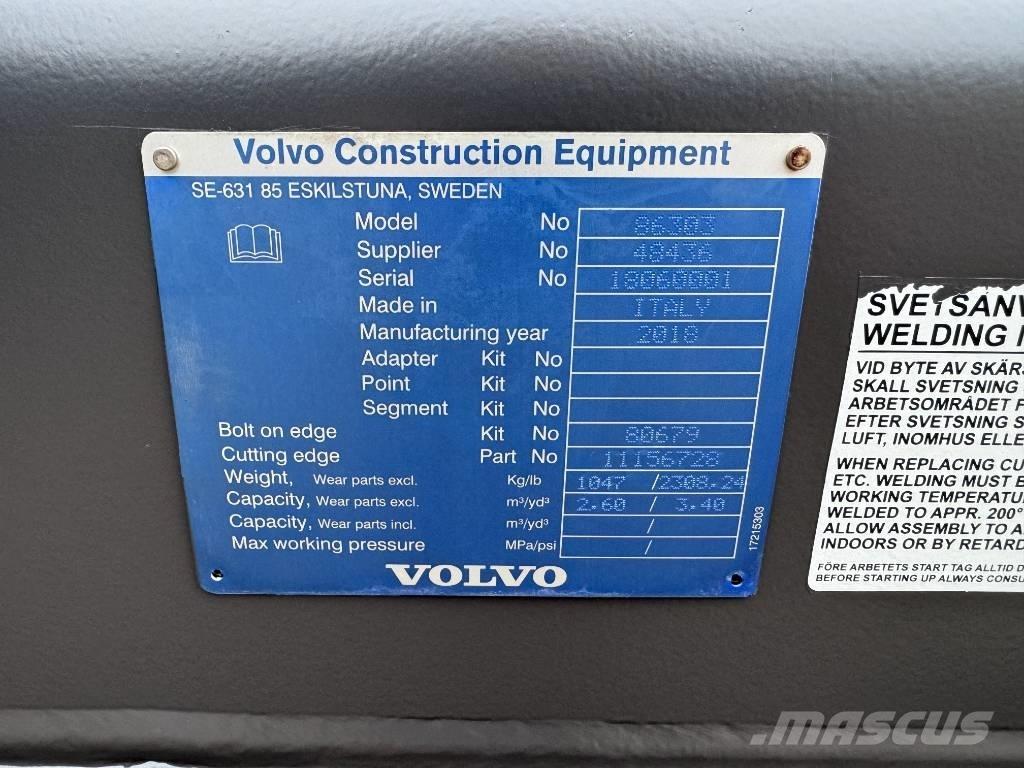 Volvo 2.6m GP Bucket Łyżki do ładowarek