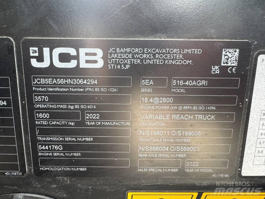 JCB 516-40AGRI Ładowarki teleskopowe