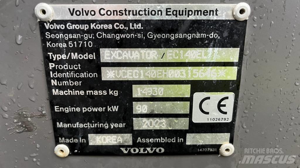 Volvo EC140EL Koparki gąsienicowe