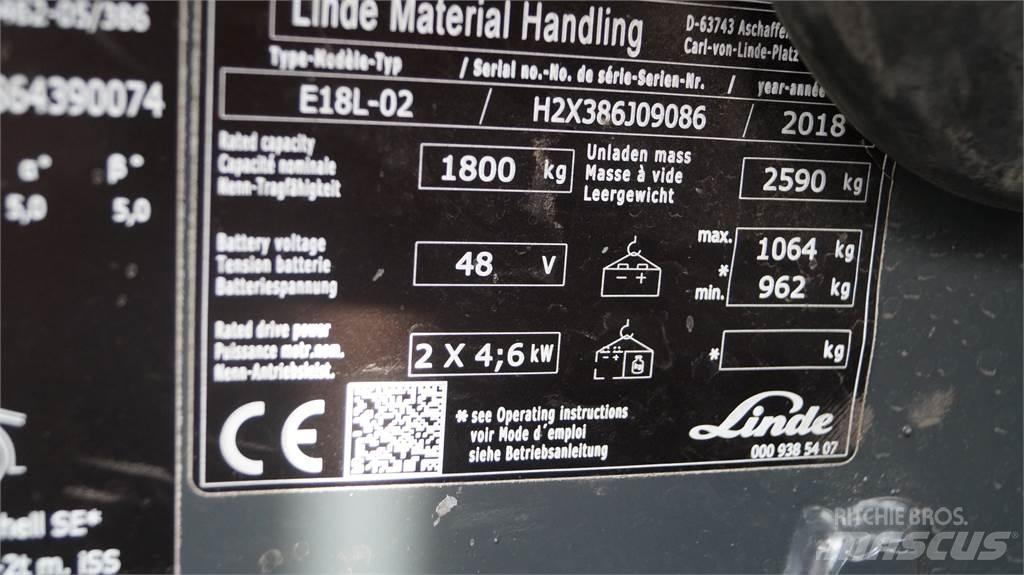 Linde E18L Wózki elektryczne