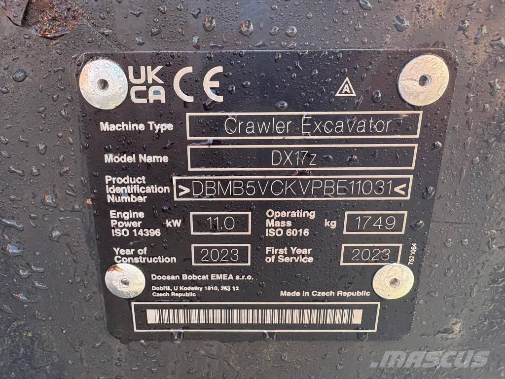 Doosan DX 17 Minikoparki