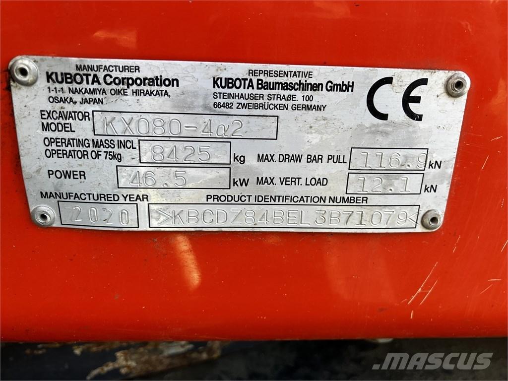 Kubota KX 080-4 A2 Midikoparki  7t - 12t