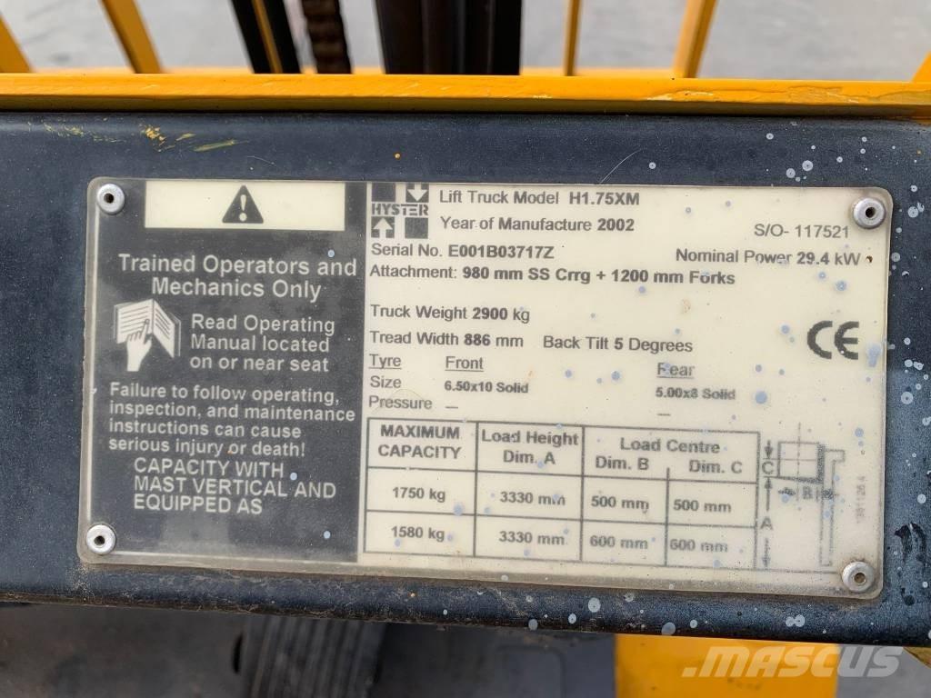 Hyster H 1.75 XM Wózki LPG