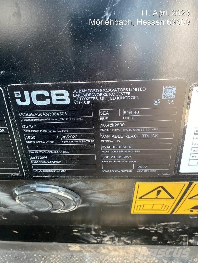 JCB 516-40 Ładowarki teleskopowe