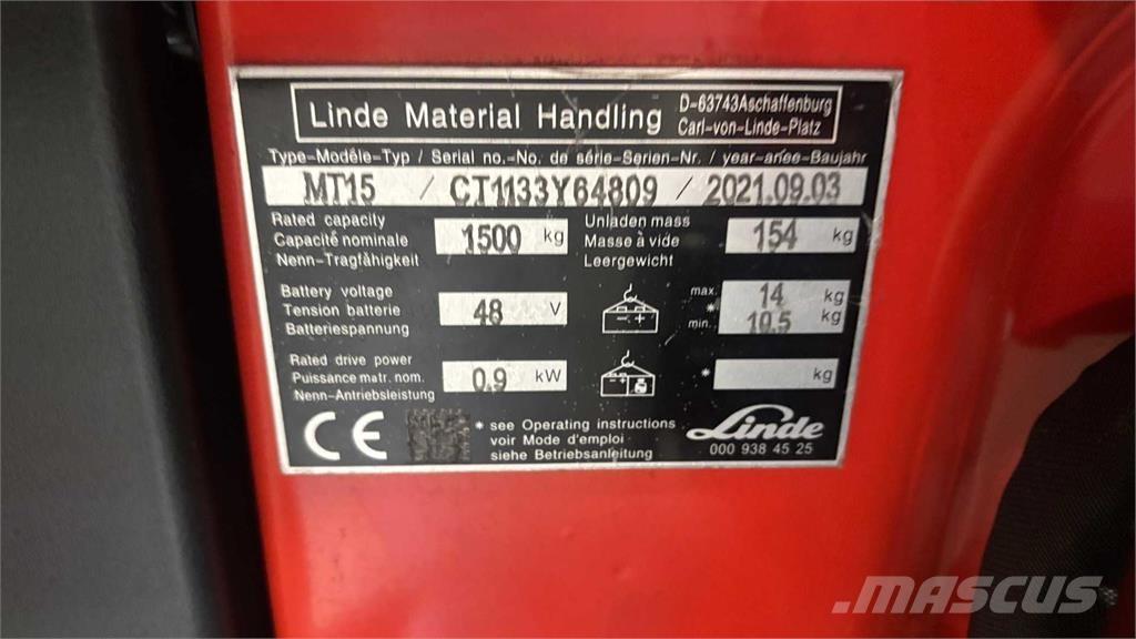Linde MT15 Wózki elektryczne
