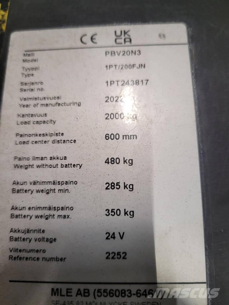 Mitsubishi PBV 20 N3 Wózki widłowe unoszące z platformą dla operatora