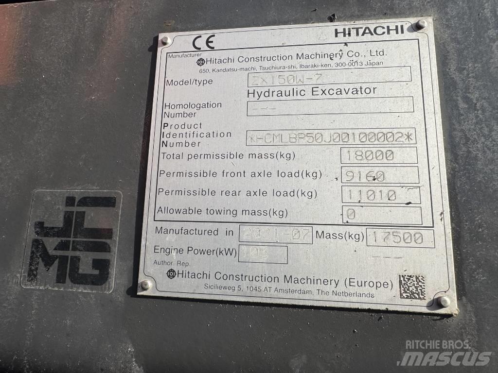 Hitachi ZX 150 W-7 Koparki kołowe