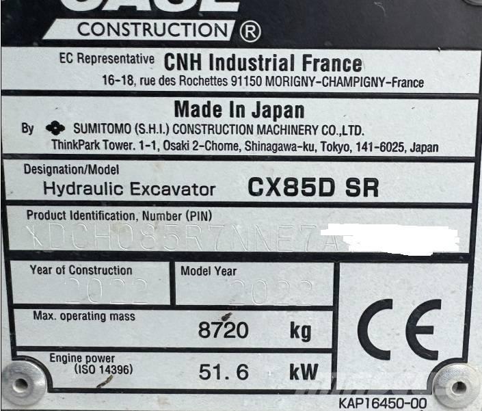 CASE CX 85 D SR Midikoparki  7t - 12t