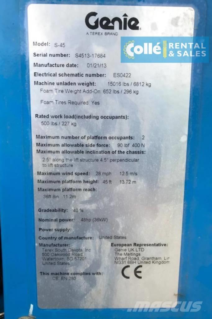 Genie S-45 | 2013 Podnośniki teleskopowe