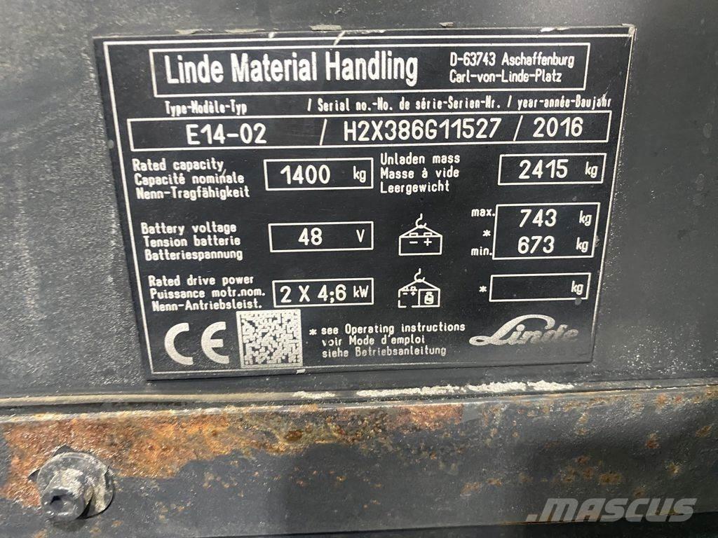 Linde E14-02 Wózki elektryczne