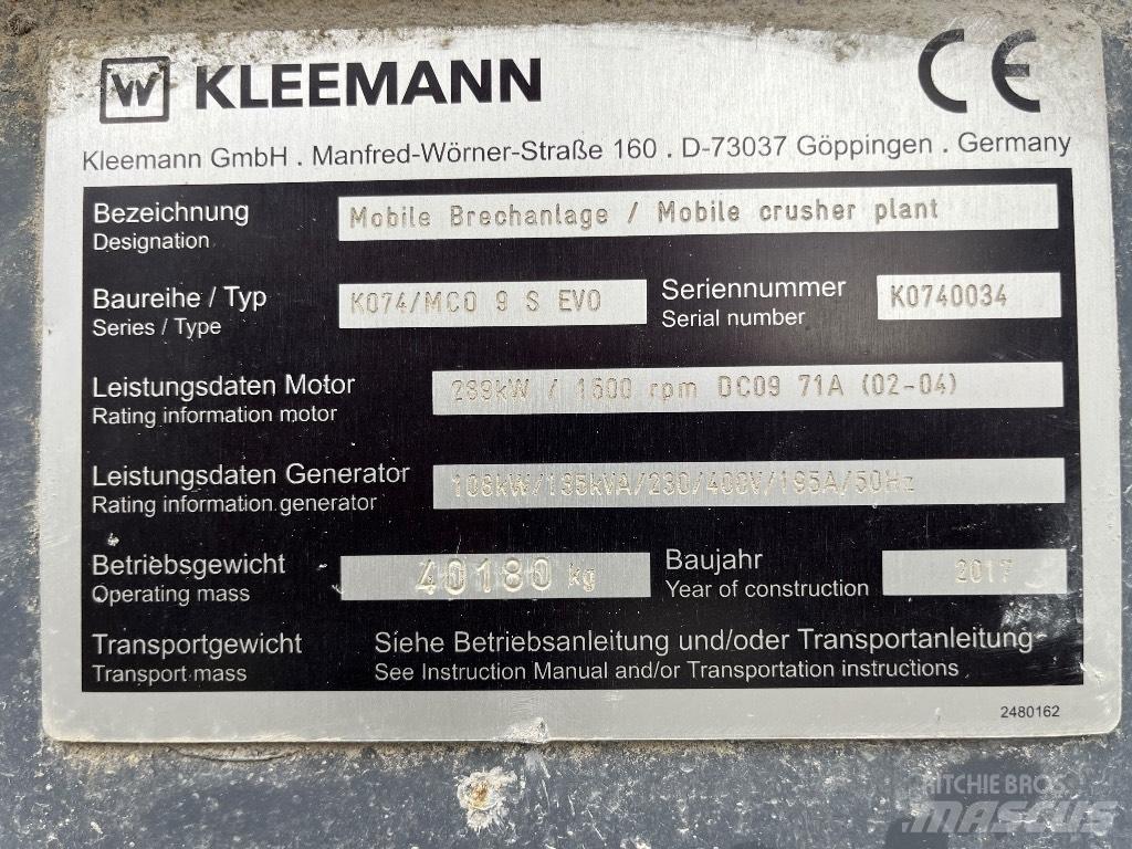 Kleemann MC 09 S Kruszarki mobilne