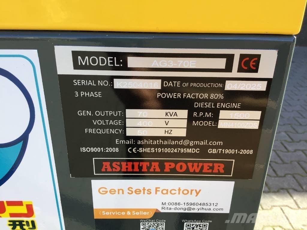 Ashita AG3-70E Agregaty prądotwórcze Diesla