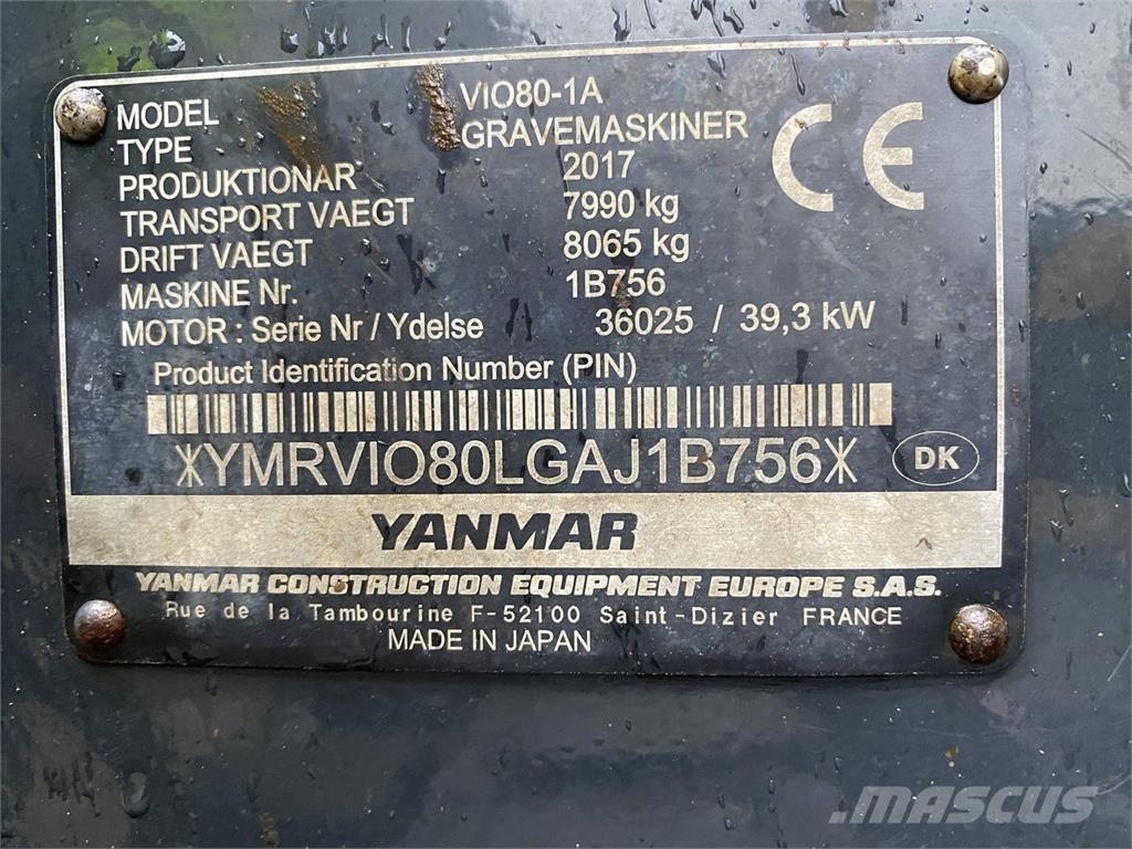 Yanmar VIO80-1A Koparki kołowe