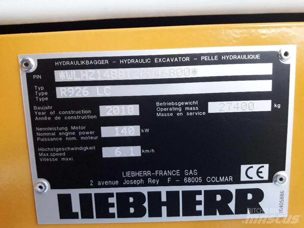 Liebherr R 926 LC Koparki gąsienicowe
