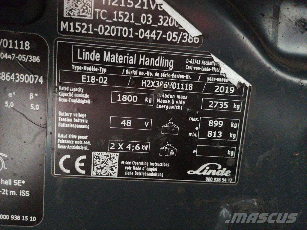 Linde E18-02 Wózki elektryczne