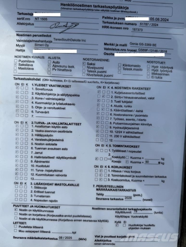 Genie GS 3369 BE Podnośniki nożycowe