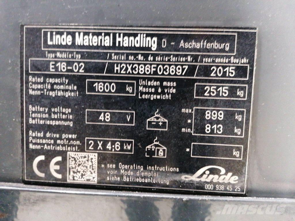 Linde E16-02 Wózki elektryczne