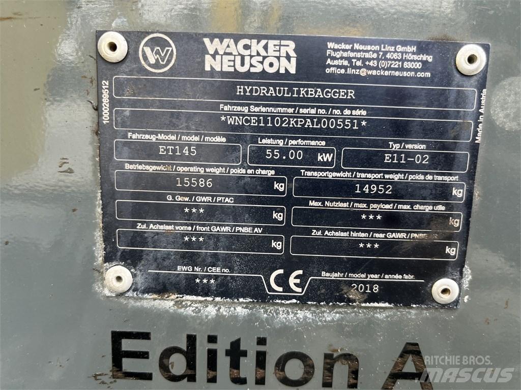 Wacker Neuson ET 145 Koparki gąsienicowe