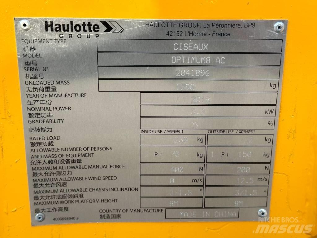 Haulotte OPTIMUM 8 Podnośniki nożycowe
