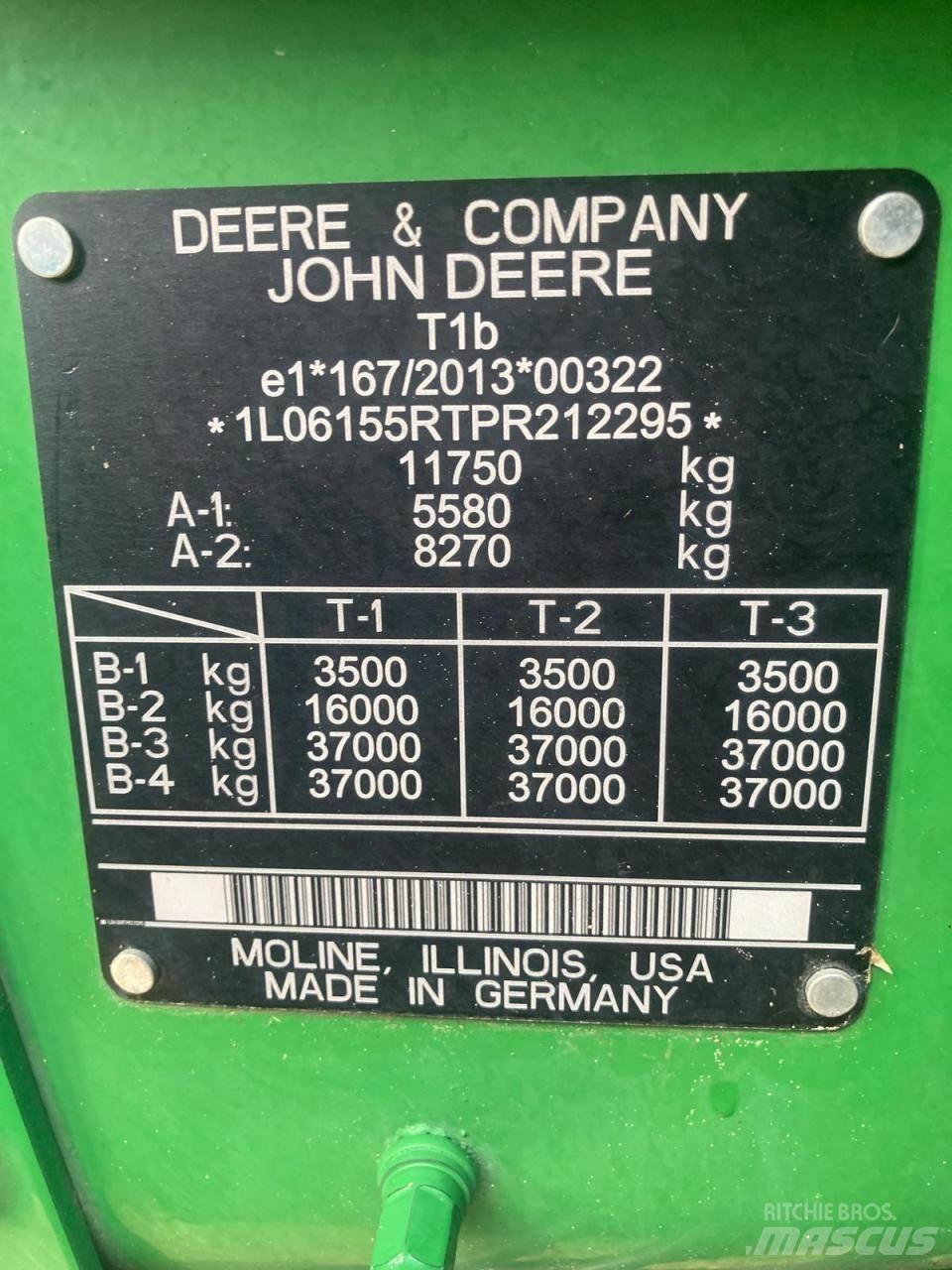 John Deere 6R 155 Ciągniki rolnicze