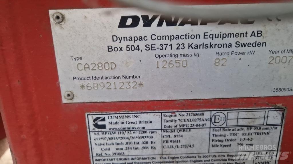 Dynapac Ca280d Walce dwubębnowe