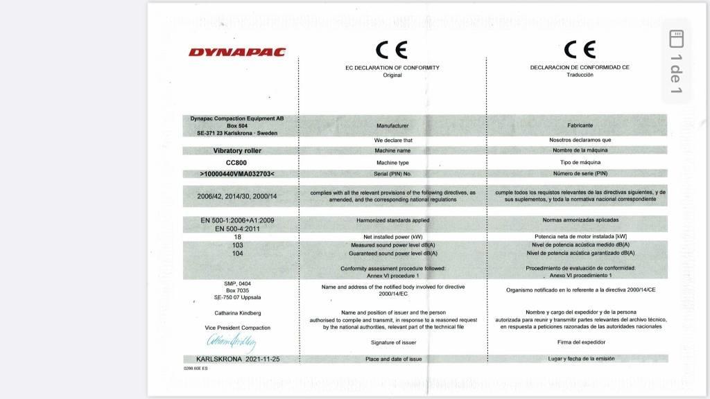 Dynapac CC 800 Plus Walce dwubębnowe