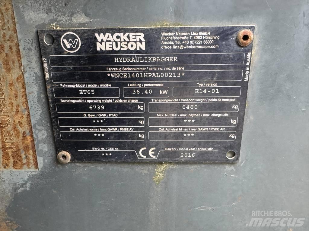 Wacker Neuson ET65 Koparki gąsienicowe