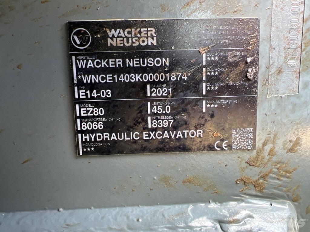 Wacker Neuson EZ80 Koparki gąsienicowe