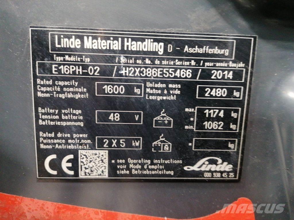 Linde E16PH-02 Wózki elektryczne
