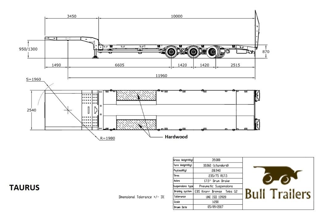 Bull Trailers Taurus Platformy / Naczepy z otwieranymi burtami