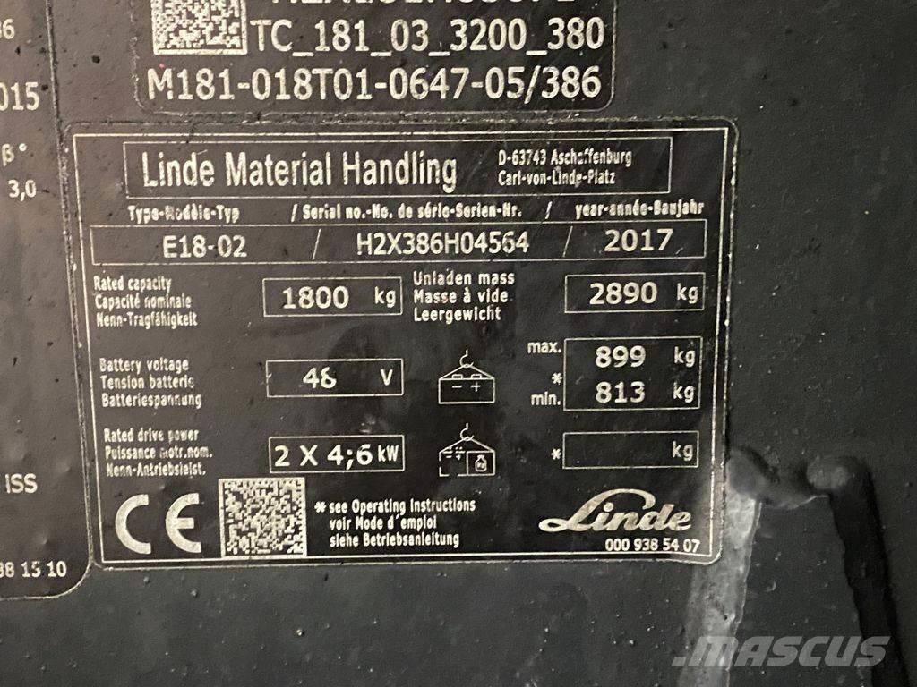 Linde E18-02 Wózki elektryczne