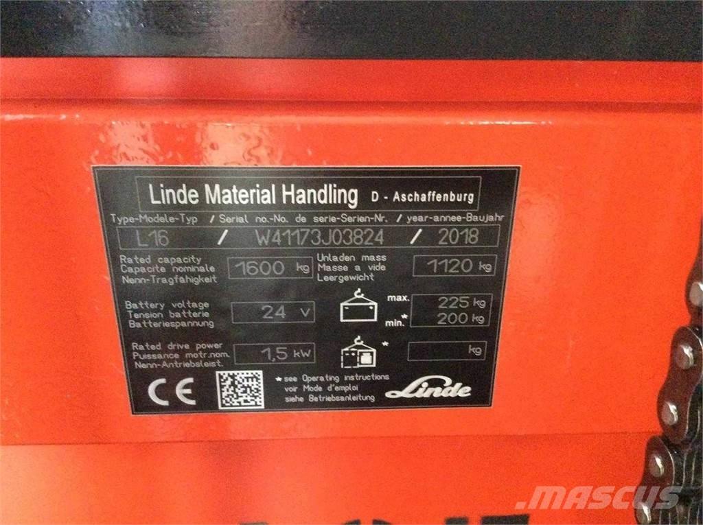 Linde L16 Samojezdne maszyny do załadunku