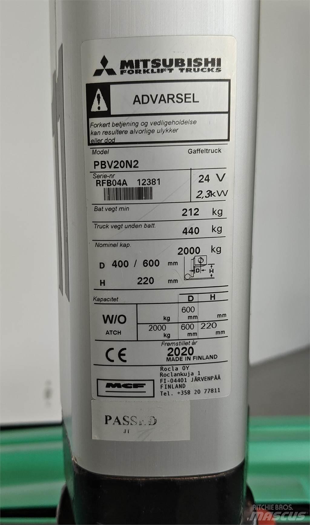 Mitsubishi PBV20N2 Wózki widłowe inne