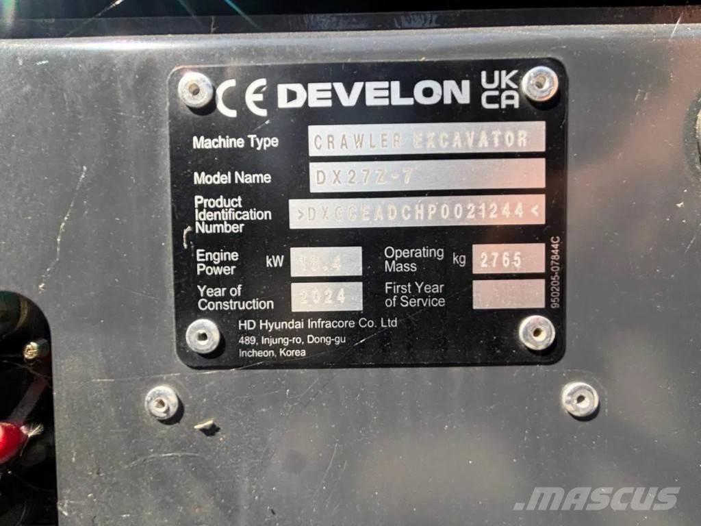Doosan DX27Z-7 Minikoparki