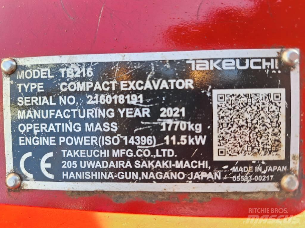 Takeuchi TB 216 Minikoparki