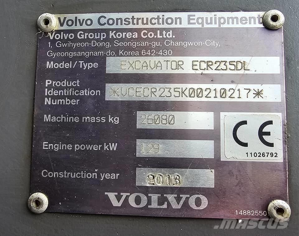 Volvo ECR235 DL Koparki gąsienicowe