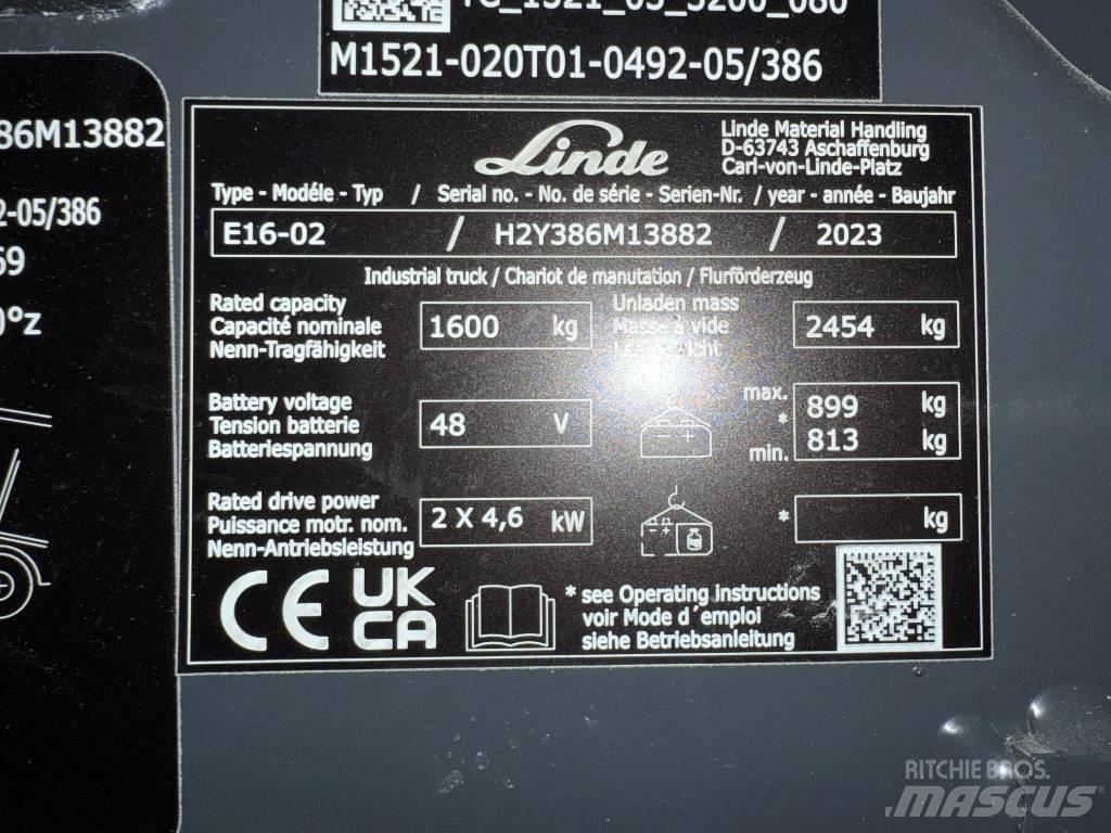 Linde E16/386-02 Wózki elektryczne