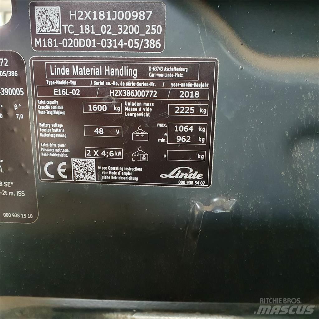 Linde E16L Wózki elektryczne